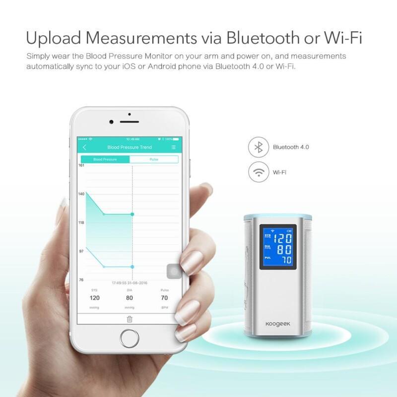 Smart Bluetooth Upper Arm Blood Pressure Monitor LCD Pulse Monitors Sphygmomanometer FDA Koogeek - Image 5