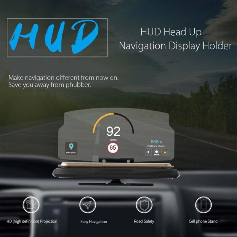 Smartphone Head Up GPS Display Holder Car Windscreen Projector Multi-function - Image 3