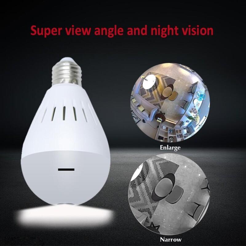 Bulb FishEye Bulb Light Wireless IP Camera Panoramic 2.0MP Wi-Fi WIFI Camera 360 Degree Mini CCTV Home Security VR Camera - Image 4