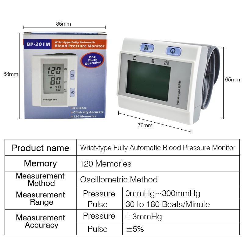 Portable Wrist Blood Pressure Monitor Tonometer Sphygmomanometer Monitor - Image 6