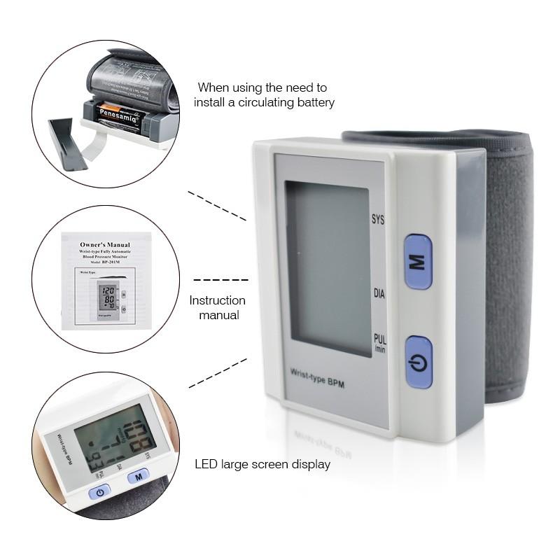 Portable Wrist Blood Pressure Monitor Tonometer Sphygmomanometer Monitor - Image 5