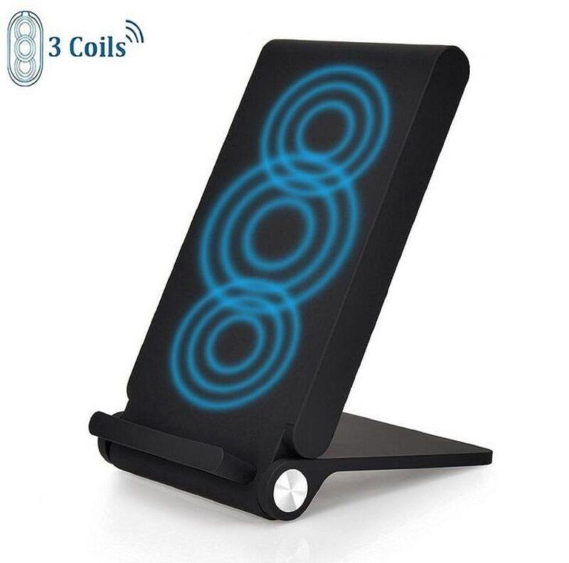 Fast QI Wireless Phone Charger Charging Pad Stand Station Holder For iPhone 8 X 7 6S Plus Galaxy S8 S8 Plus Sony Xperia - Image 2