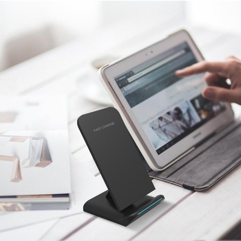 Fast Qi Charge Wireless Charger Stand for iPhone X 8 / 8 Plus, Galaxy S8 S7 S6 Edge+ / Note 8 5 With 3-USB Port EU AC Wall Adapter - Image 2