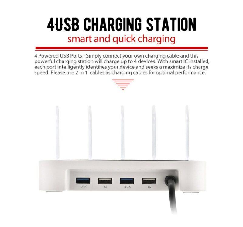 USB Charging Station Universal Multi-Port 4 Ports USB Travel Wall Charger Desktop Charge Station For Smart Phone Tablet - Image 4