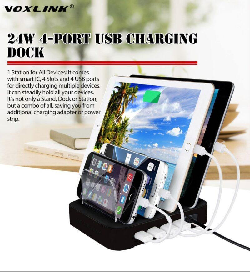 USB Charging Station Universal Multi-Port 4 Ports USB Travel Wall Charger Desktop Charge Station For Smart Phone Tablet - Image 2