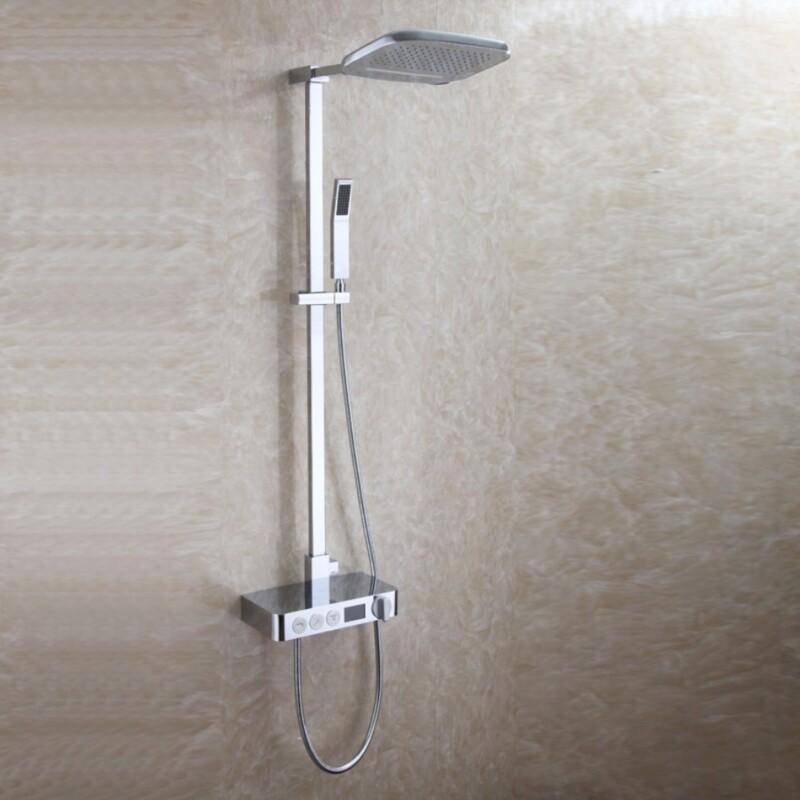 Digital Faucet Display Bathroom Shower Set Intelligent Brass Faucet Smart Rain Wall Waterfall Temperature Thermostatic Shower Faucets - Image 3