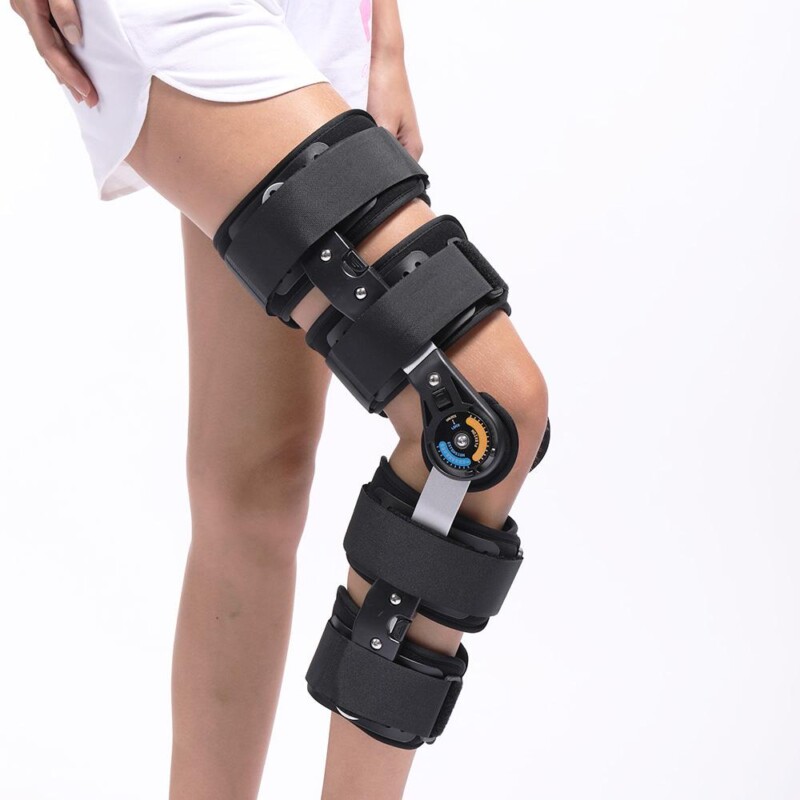 Medical Grade Adjustable Hinged Knee Leg Brace Support & Protect Knee ...