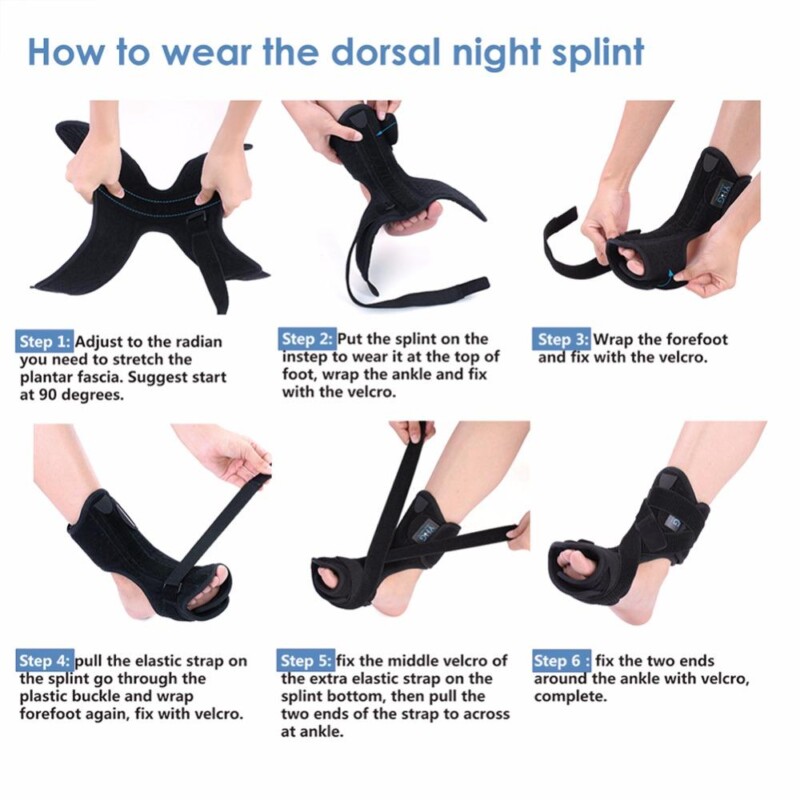 Medical Foot Drop Ankle Splint Support + Spiky Massage Ball Plantar Fasciitis Dorsal Night Splint Foot Orthosis Stabilizer - Image 4