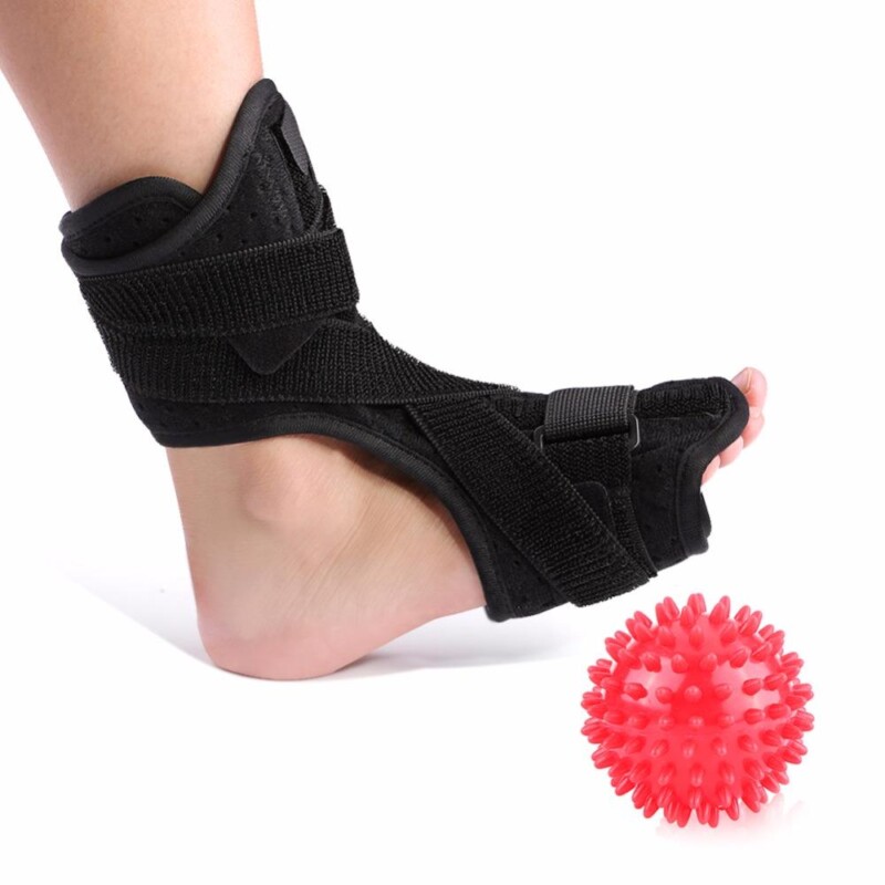 Medical Foot Drop Ankle Splint Support + Spiky Massage Ball Plantar Fasciitis Dorsal Night Splint Foot Orthosis Stabilizer - Image 2