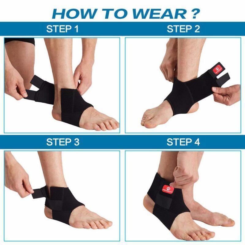 Black Adjustable Ankle Support Pad Protection Elastic Brace Guard Support Ball Games Running Fitness - Image 7