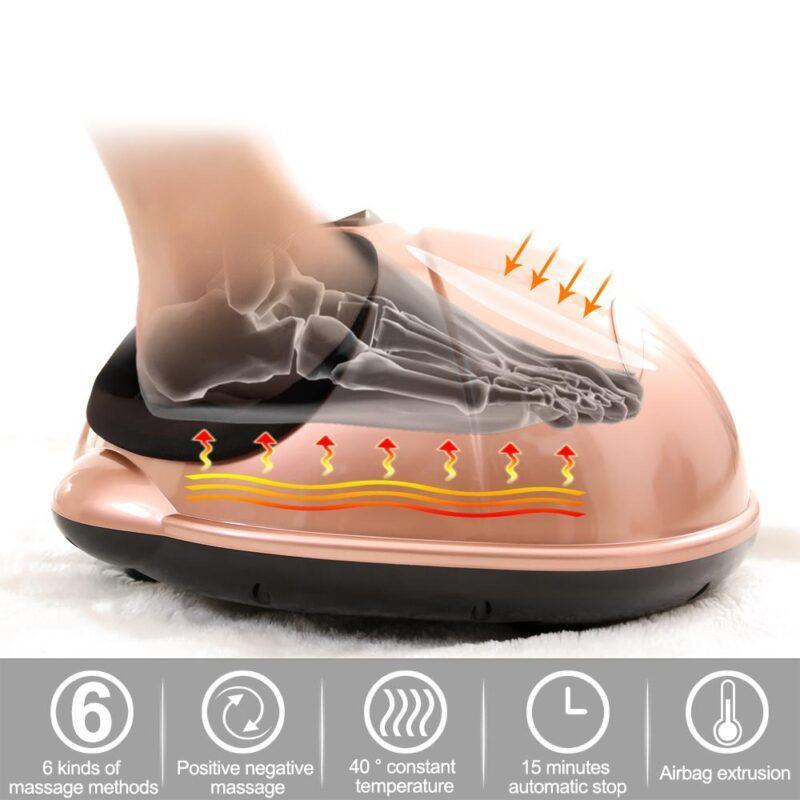 Electric Shiatsu Foot Massager Far Infrared Heating Kneading Air Compression Reflexology Massage Device Home Relaxation - Image 2