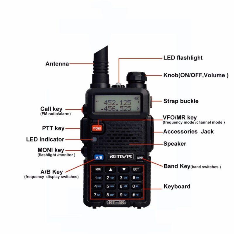 Walkie Talkie 5W VHF UHF Dual Band Hf Transceiver VOX FM Amateur Portable cb Ham Radio Station Walkie-Talkie RT5R - Image 4