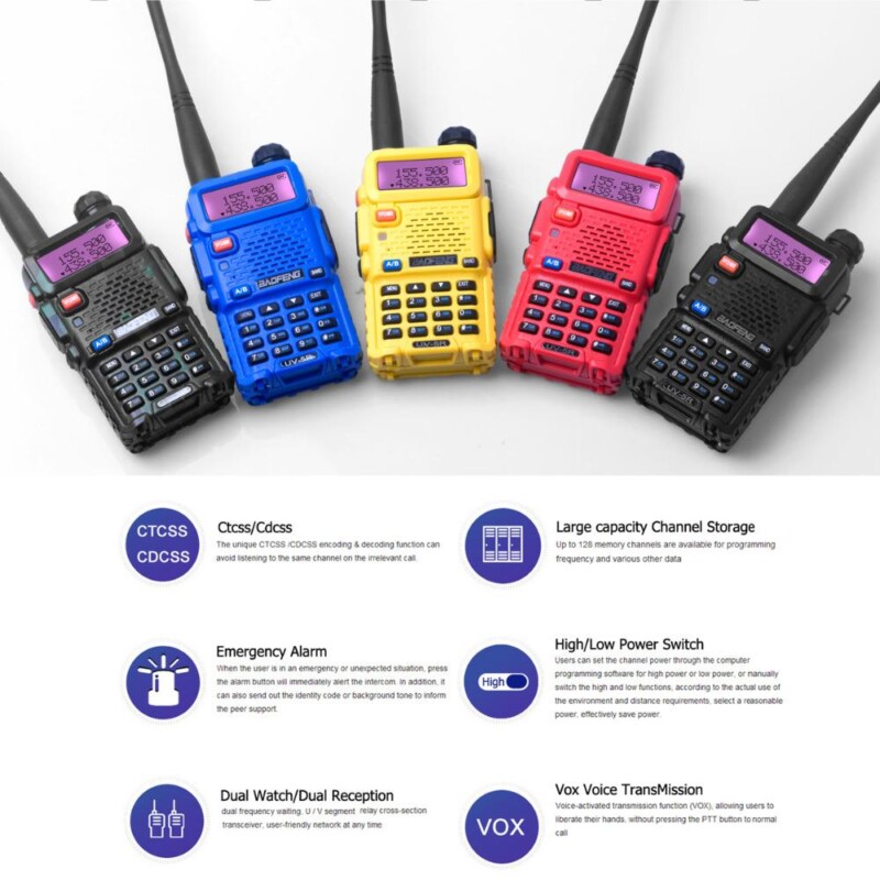 Walkie Talkie UV5R CB Radio Station UV-5R UHF VHF UV 5R Portable Two-way Radio FM 128CH VOX Ham Radio for Hunting Radios - Image 2