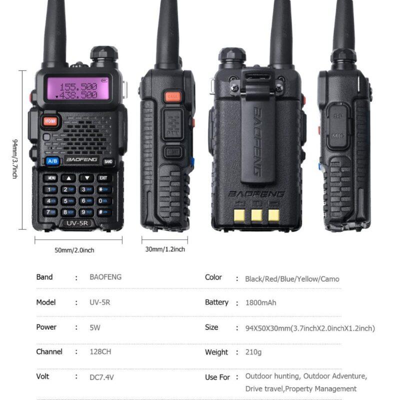 Walkie Talkie UV5R CB Radio Station UV-5R UHF VHF UV 5R Portable Two-way Radio FM 128CH VOX Ham Radio for Hunting Radios - Image 4
