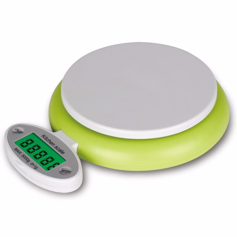 LCD Display Digital Scale 5KG/1g Electronic Home Use Food Diet Postal Scale Weight Tool with Tray Green - Image 2