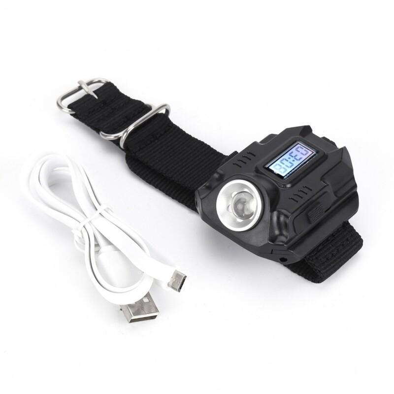 New Portable CREE XPE Q5 R2 LED Wrist Watch Flashlight Torch Light USB Charging Wrist Model Tactical Rechargeable Flashlight - Image 6