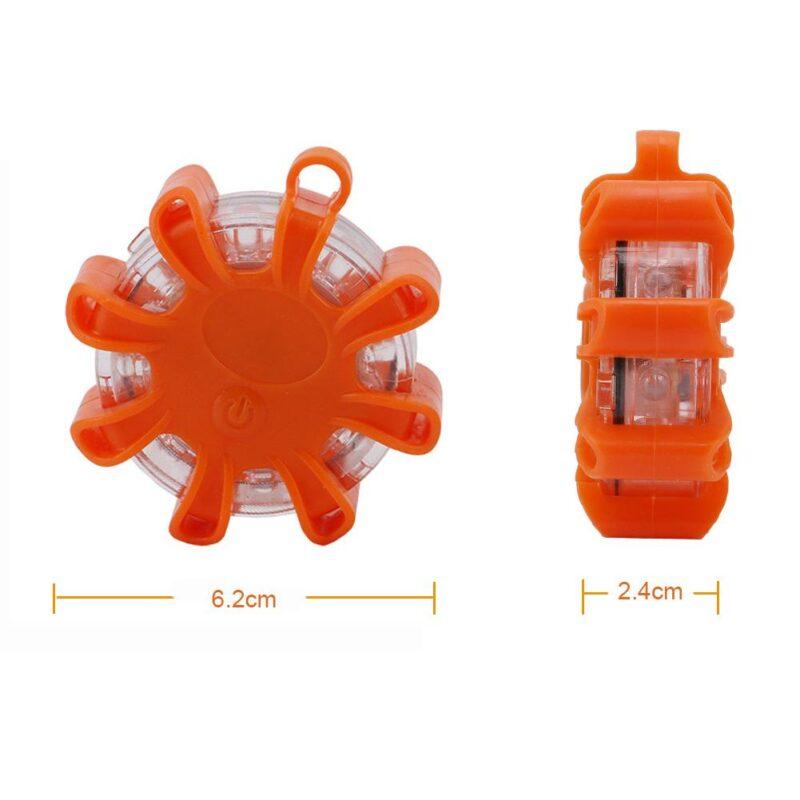 LED Emergency Safety Flare Mini 8* Red Road Flare Magnet Flashing Warning Night Lights Roadside Disc Beacon For Car Truck Boat - Image 5