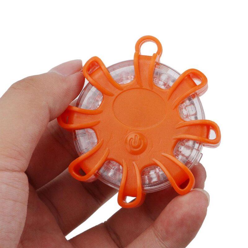 LED Emergency Safety Flare Mini 8* Red Road Flare Magnet Flashing Warning Night Lights Roadside Disc Beacon For Car Truck Boat - Image 2