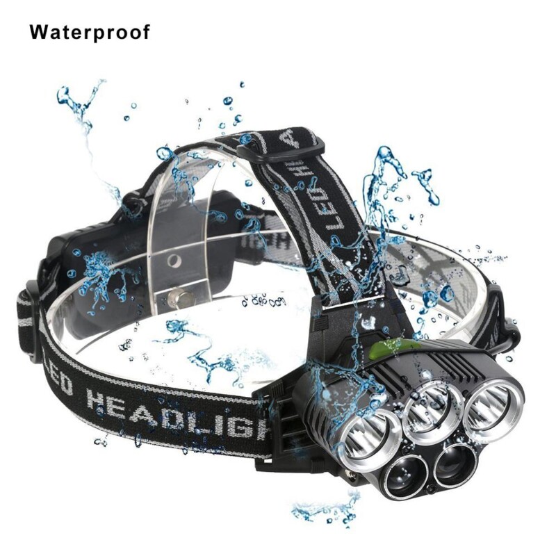 Led Headlamp USB 5 Head Lamp Blue Light White Headlight CREEXM L T6 Q5 15000 Lumens - Image 2