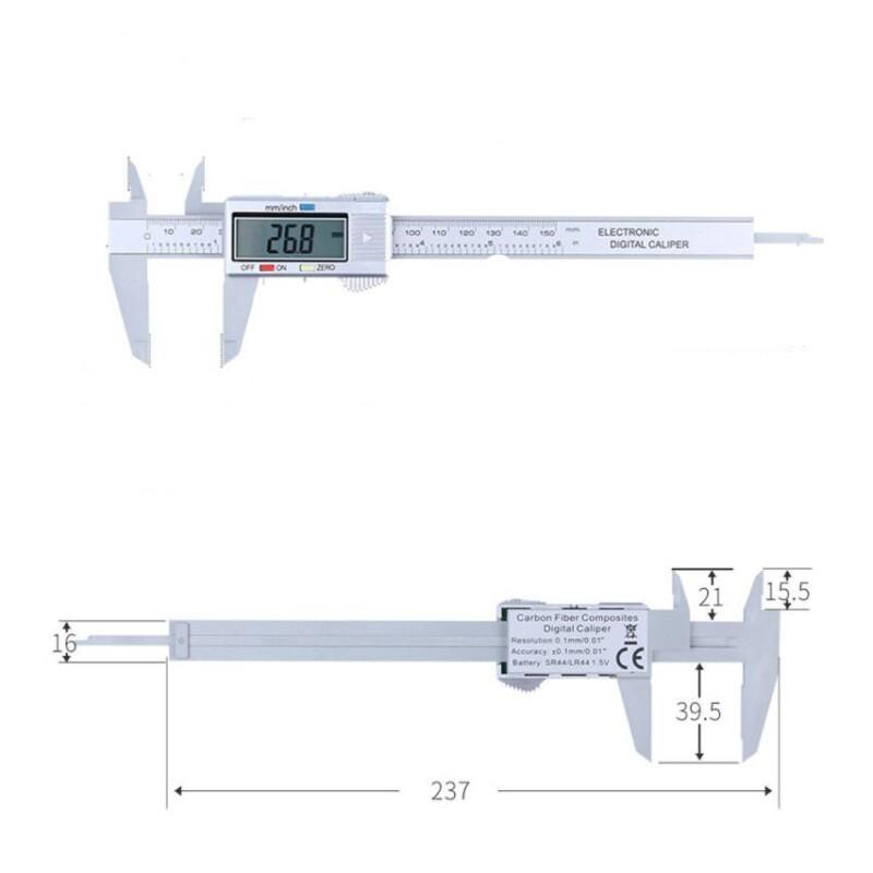 LCD Digital Caliper 150mm/6inch Digital Electronic Carbon Fiber Vernier Caliper Gauge Micrometer - Image 4