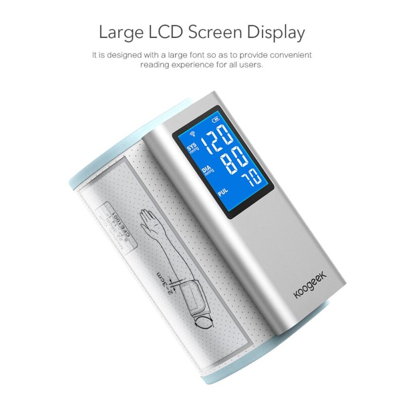 Smart Upper Arm Blood Pressure Monitor Koogeek FDA Approved Rechargeable Heart Rate Detection Automatic for Home Use iOS Android - Image 2