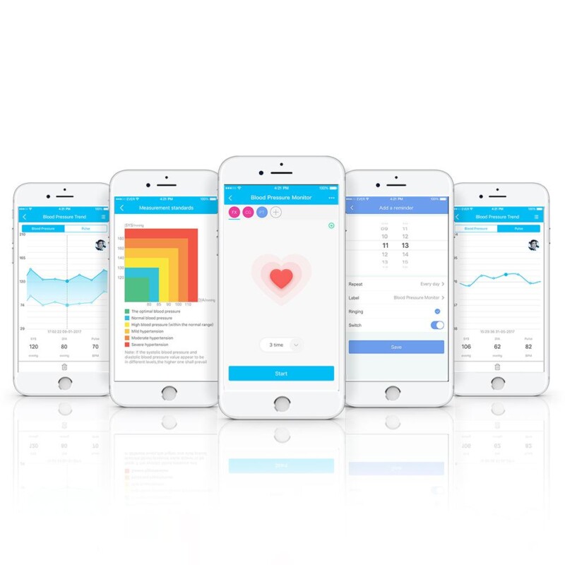 Smart Upper Arm Blood Pressure Monitor Koogeek FDA Approved Rechargeable Heart Rate Detection Automatic for Home Use iOS Android - Image 4