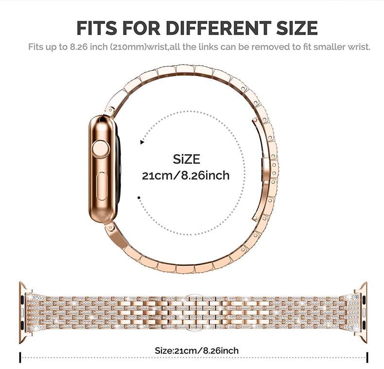 Luxury Diamond strap for Apple watch band 40mm 38mm 6/5/4/3/2/1 iwatch band 40 mm 38 mm 42mm 44mm stainless steel bracelet