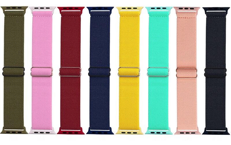 Nylon Loop Strap for Apple Watch Band 6 38mm 40mm 42mm 44mm Iwatch Series 6 5 4 3 2 Bohemia Elastic Watch Replacement Strap