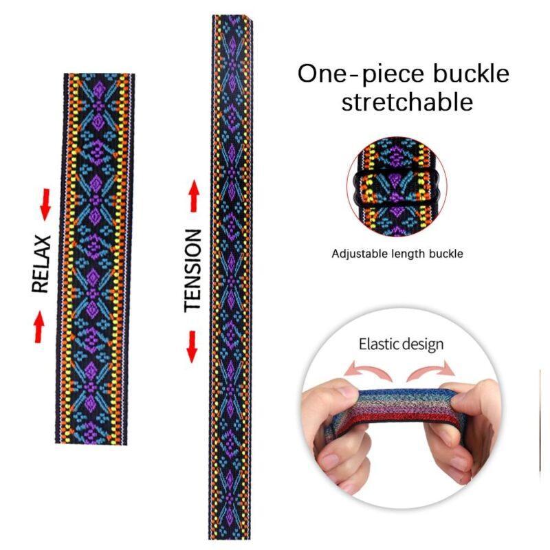 38/44mm Elastic Nylon Loop Strap for Apple Watch Band 6 38/40/42/44mm Series 6 5 4 3 2 Bohemia Elastic Watch Replacement Strap - Image 5