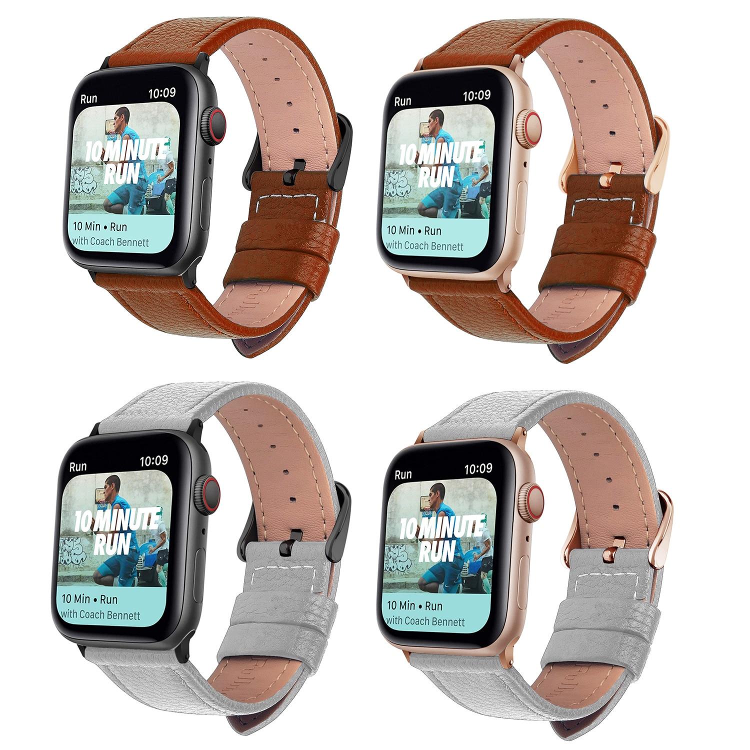 Eastar 3 Color Hot Sell Leather Watchband for Apple Watch Band Series 5/3 Sport Bracelet 42mm 38mm Strap For iwatch 6 4 SE Band