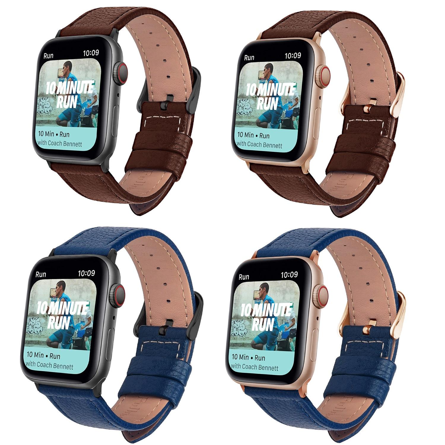 Eastar 3 Color Hot Sell Leather Watchband for Apple Watch Band Series 5/3 Sport Bracelet 42mm 38mm Strap For iwatch 6 4 SE Band