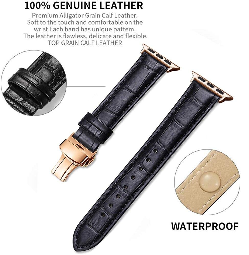 Leather strap For Apple watch band For Apple Watch6 5 4 3 2 1 42mm 38mm 40MM 44MM Watchband Bracelet Strap for iWatch Series