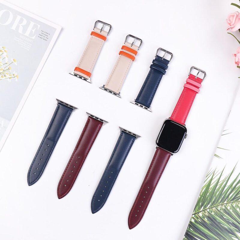 38/44mm Genuine Leather Apple Watch Band Strap for iWatch Series for 6/SE/5/4/3/2/1 38mm 40mm Sports Watchband Bracelet Strap for iWatch SE/6 Apple Watch Band 42mm 44mm - Image 5