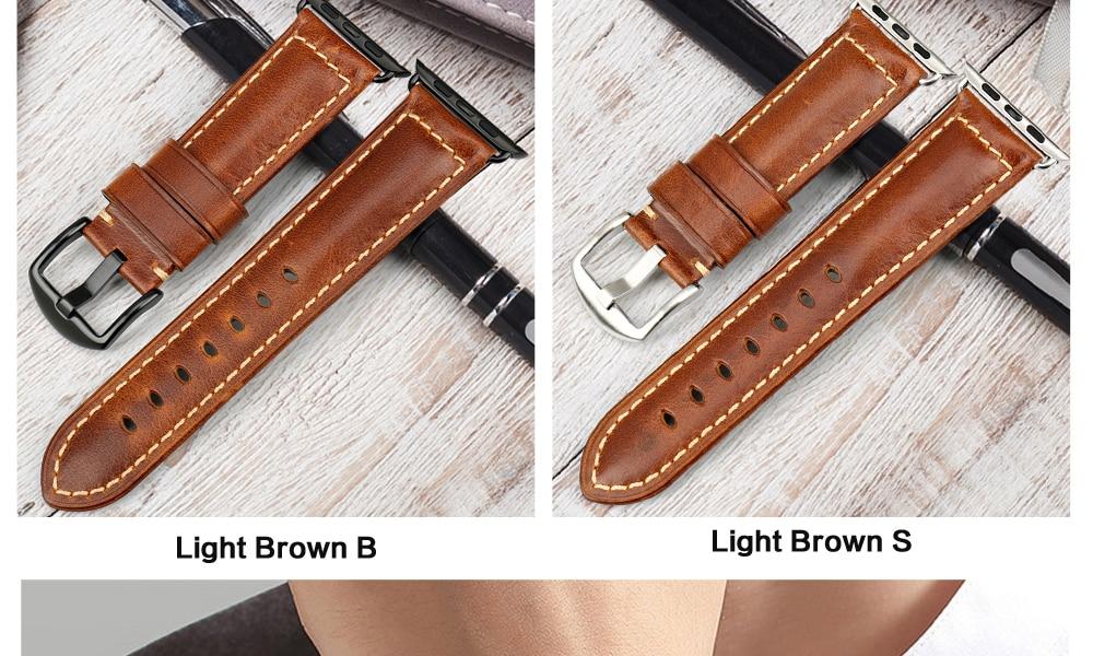 Vintage Bracelet Cow Leather Band For Apple Watch 44mm 40mm 42mm 38mm 6 SE 5 4 3 For Apple Watch Strap iWatch Watchband
