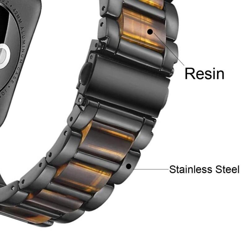 Bracelet 44mm 40mm Apple Watch Band Series 5-4 Resin + Stainless Steel Luxury Strap For IWatch 3 Bands 42mm 38mm - Image 5