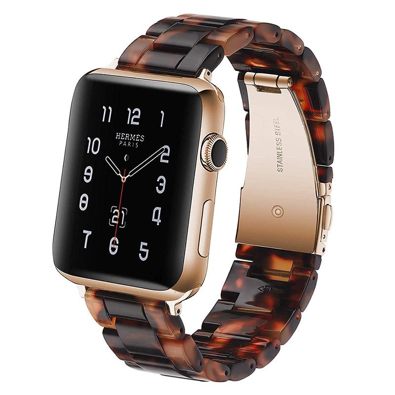 Resin strap For Apple Watch 44mm band iwatch 42mm Series 6 5 4 3 2 1 Wrist watch Accessories loop 38mm bracelet Replacement 40mm