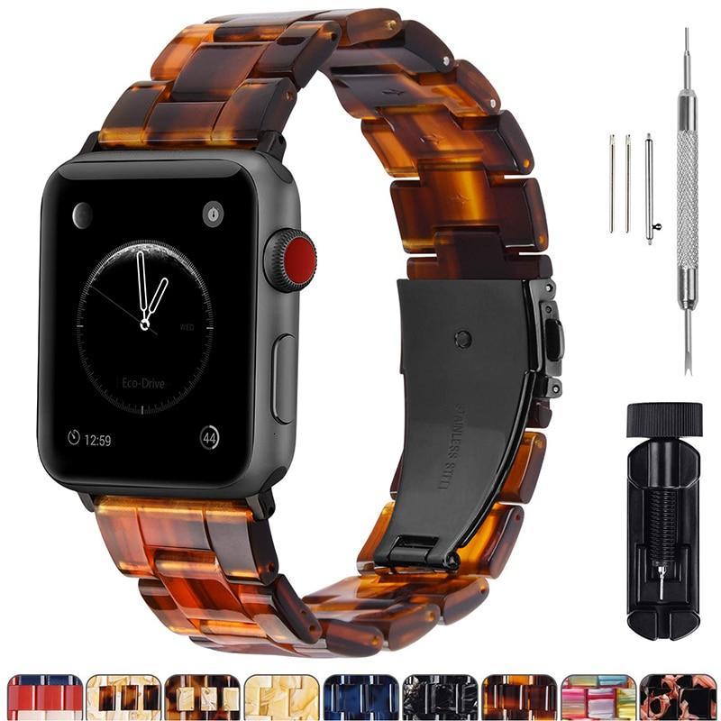 Resin strap For Apple Watch 44mm band iwatch 42mm Series 6 5 4 3 2 1 Wrist watch Accessories loop 38mm bracelet Replacement 40mm