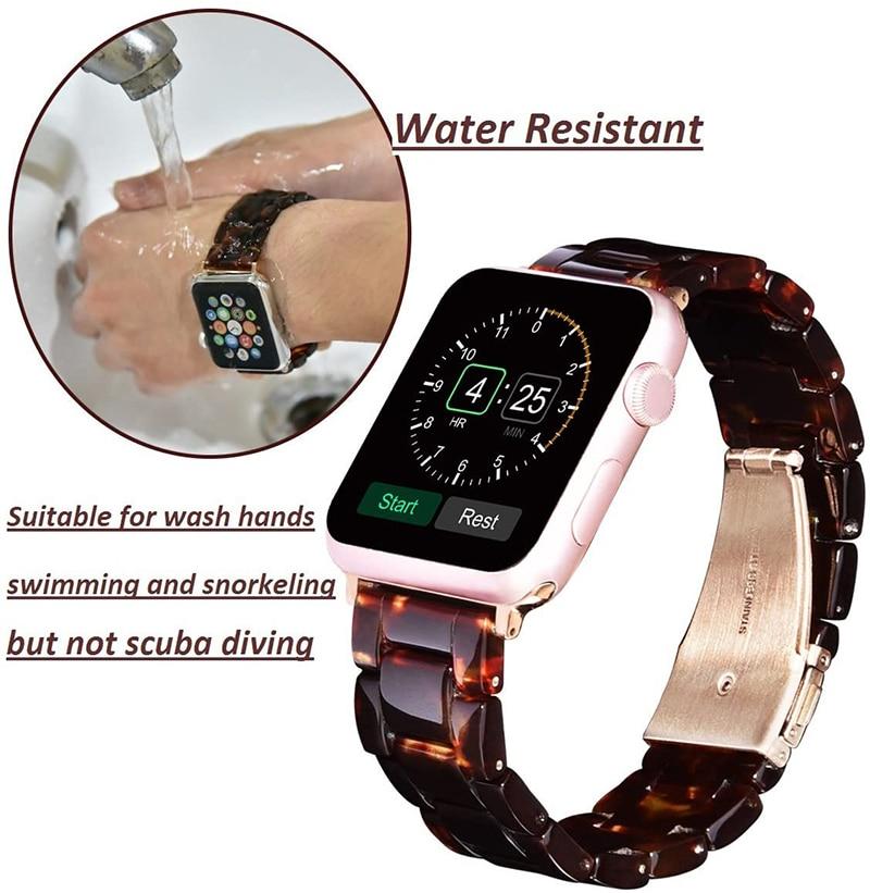 Resin strap For Apple Watch 44mm band iwatch 42mm Series 6 5 4 3 2 1 Wrist watch Accessories loop 38mm bracelet Replacement 40mm