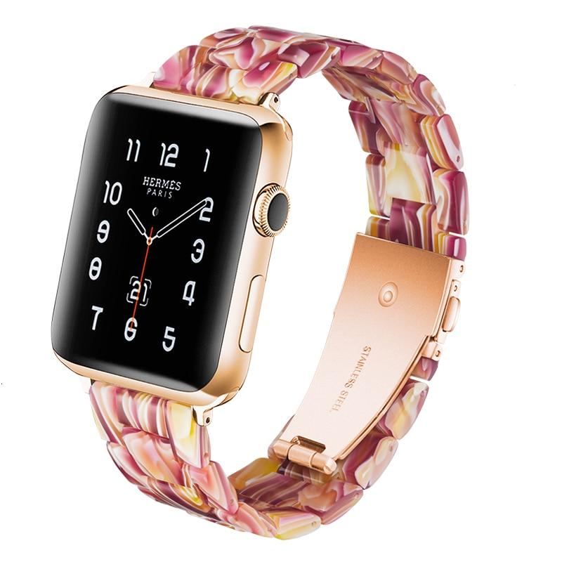 Resin strap For Apple Watch 44mm band iwatch 42mm Series 6 5 4 3 2 1 Wrist watch Accessories loop 38mm bracelet Replacement 40mm