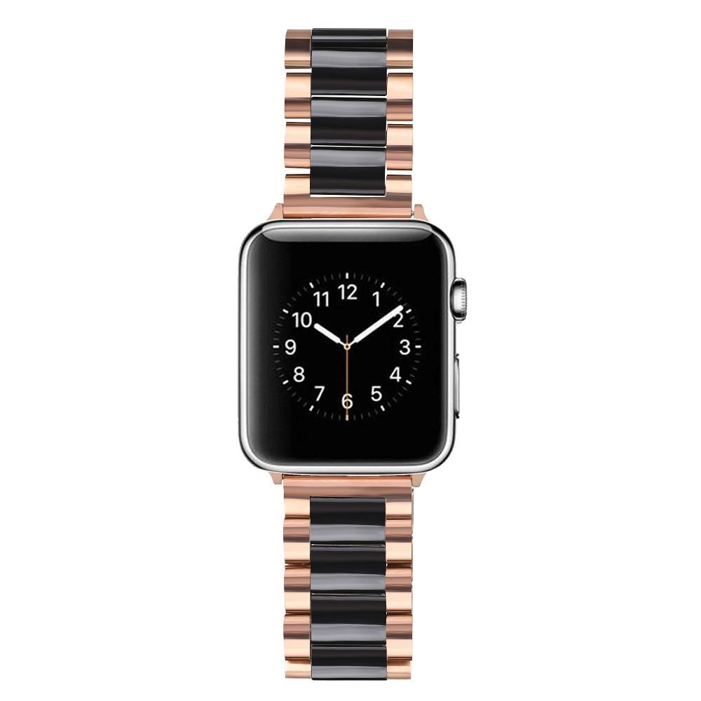 Suitable for Apple Watch SE 6/5 stainless steel ceramics band strap 40mm/38mm/44mm/42mm Link bracelet iwatch series 6/5/4/3/2/1