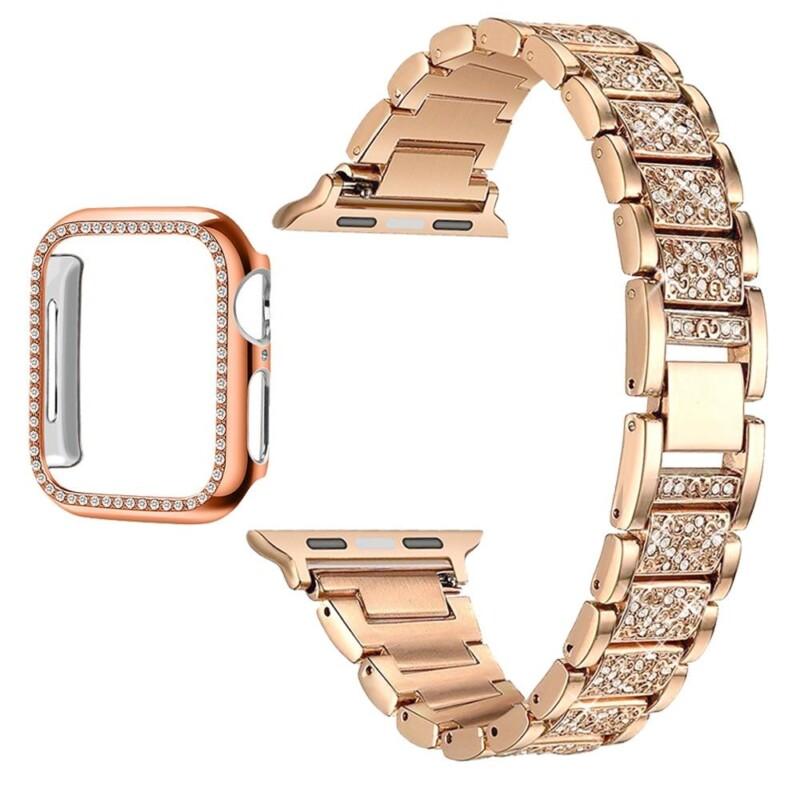 Ladies Diamond I-Watch Chain Band Smart Watch Strap For Apple Watch Stainless Steel Watch Smart Watch Bracelet Band