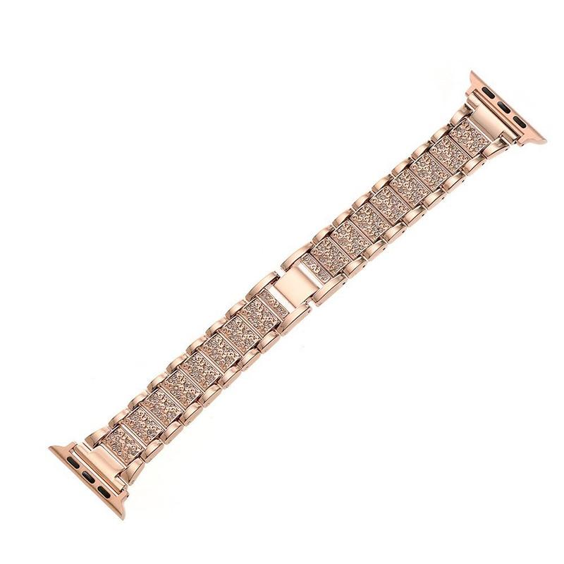 For Apple Watch Band Series 6 5 4 3 2 1 Women Lady Diamond Band Strap for iWatch 6 44MM 40MM 42MM 38MM Stainless Steel Bracelet