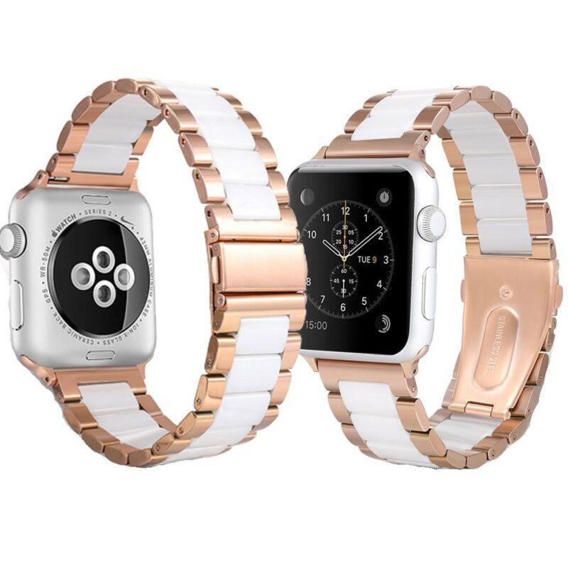 Stainless Steel I-Watch Band Suitable Apple Watch Strap Sleek Bracelet Ceramic Strap 40mm/44mm/38mm/42mm