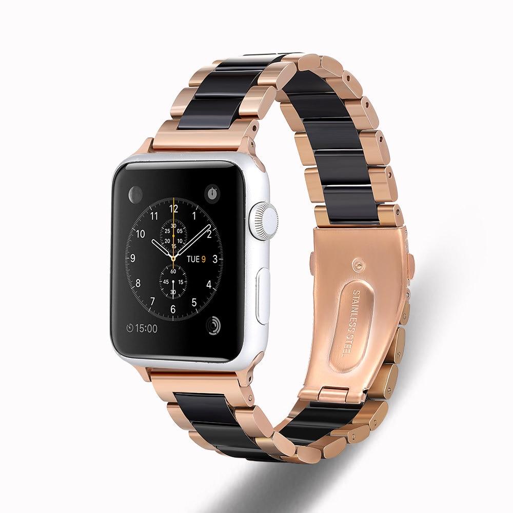 Suitable for Apple Watch band strap 40mm/38mm/44mm/42mm metal ceramic iwatch series 6 5/4/3/2/1 stainless steel ceramic strap