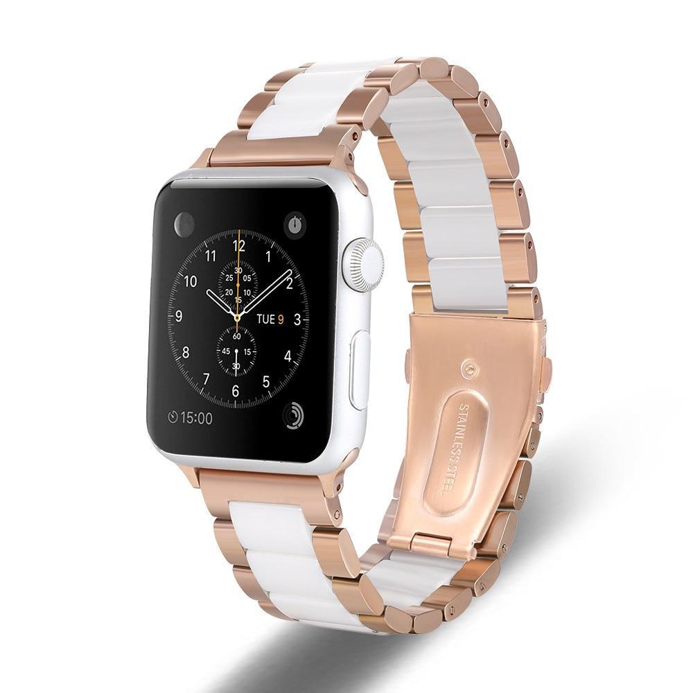 Suitable for Apple Watch band strap 40mm/38mm/44mm/42mm metal ceramic iwatch series 6 5/4/3/2/1 stainless steel ceramic strap