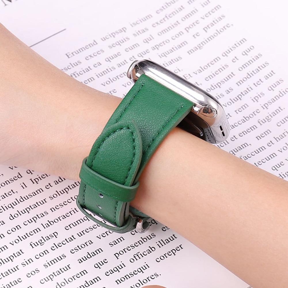 100% Genuine Cow Leather loop Bracelet Belt Band for Apple Watch 6 SE 5 4 42MM 38MM 44MM 40MM Strap for iWatch 6 5 4 Wristband