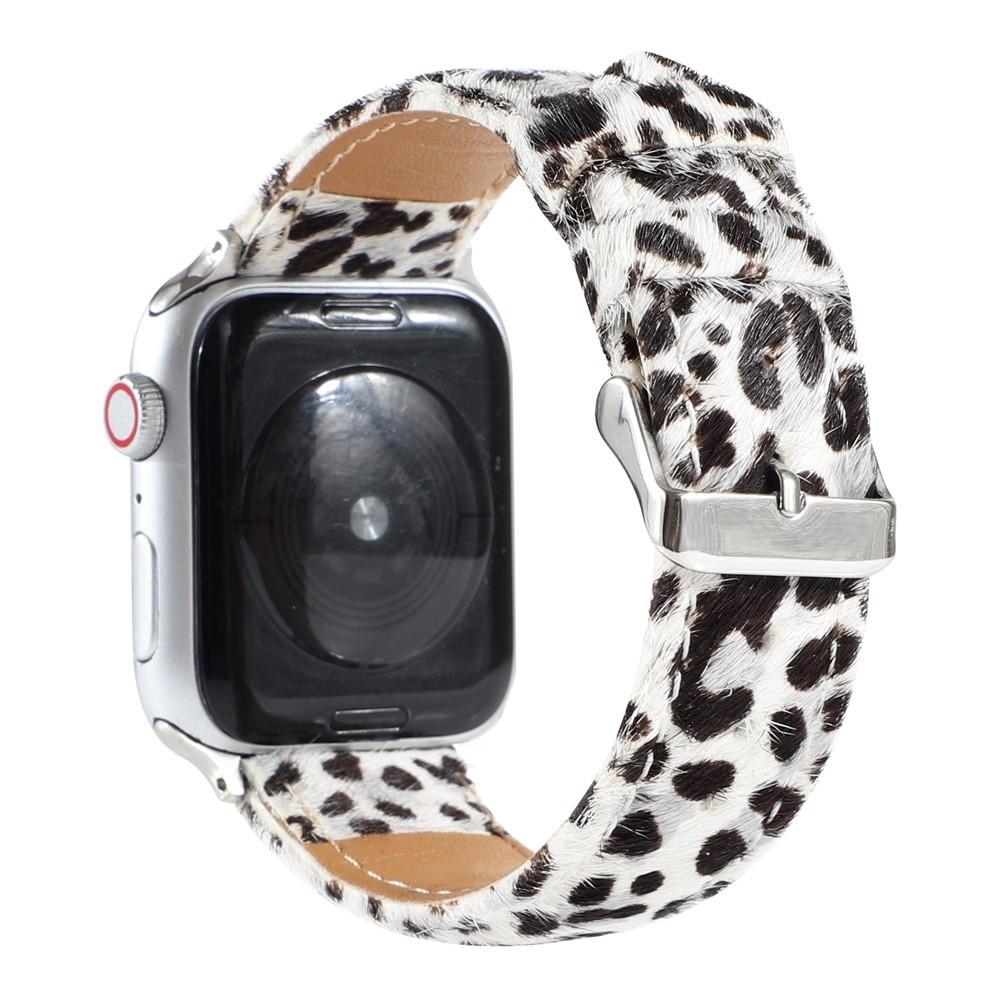 Leopard Grain Personality Strap for Apple Watch Band 40/44mm 38/42mm Fuzzy+Leather Bracelet for iWatch Series 6/SE/5/4/3/2 Belt