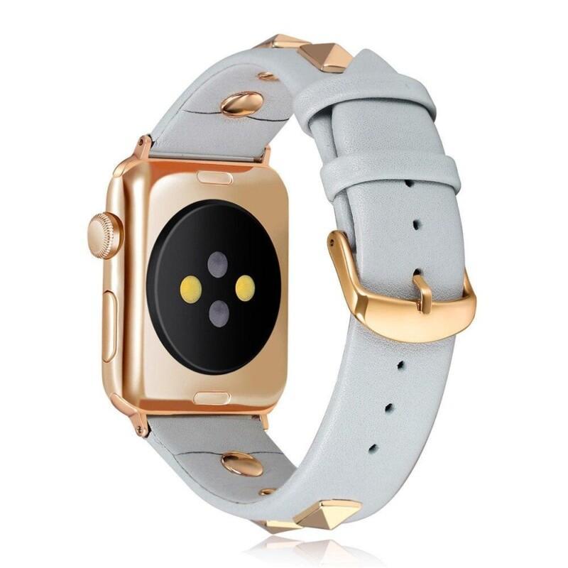 Luxury Rivet Style Leather Watchband for Apple Watch Band Series 5 4 3 2 1 Bracelet Men/Women Strap 40mm 44mm 38mm 42mm - Image 3