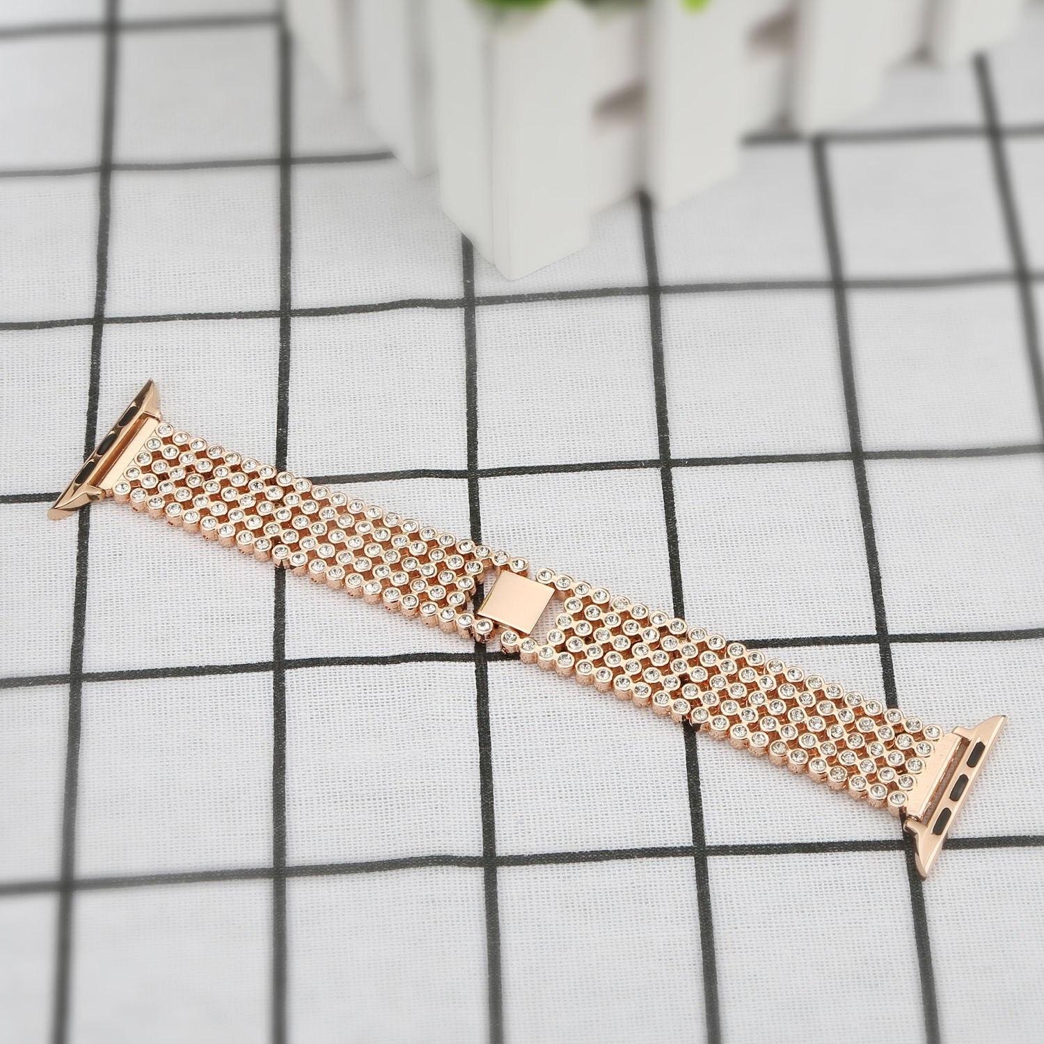 Diamond Strap For Apple Watch Series 6 SE 5 4 Bracelet Stainless Steel Belt For Apple Watch 3 Band 38mm 42mm 44mm 40mm Straps