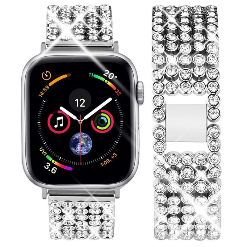Stainless Steel Straps For Apple Watch 3 38mm 42mm 44mm 40mm Diamond Strap For Apple Watch Series 6 SE 5 4 Bracelet - Image 2